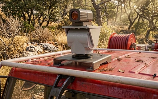 Thermal camera on fire truck for wildfire detection